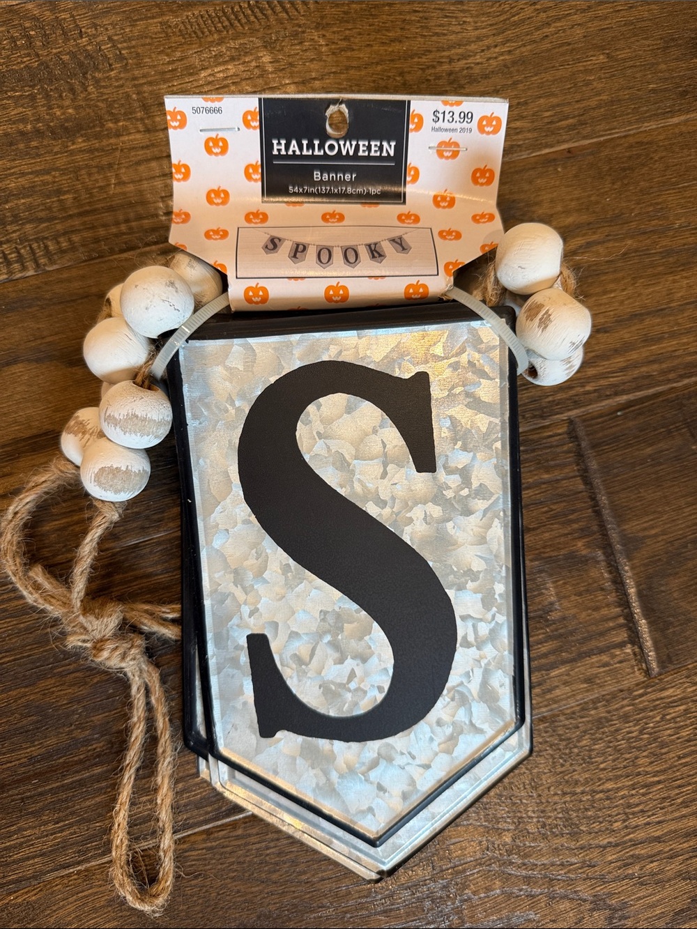 Hobby Lobby Halloween Banner Flag - Silver & Black
